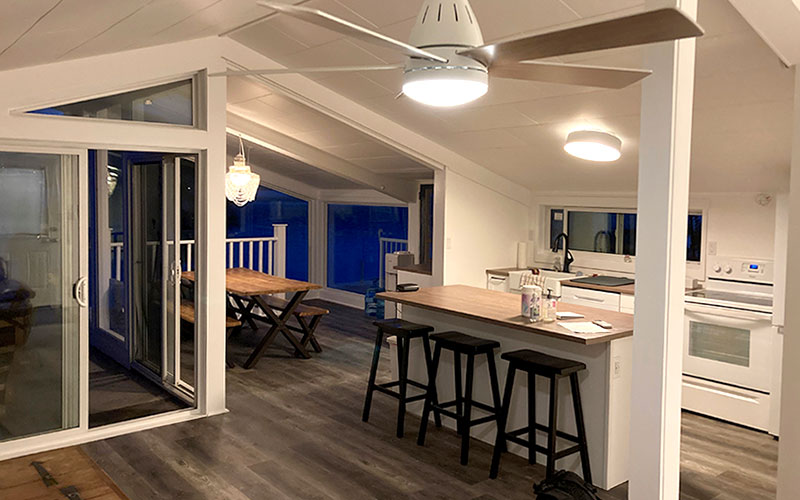 Our newly renovated kitchen Our beautifully renovated kitchen with spectacular views of the sunny Shuwsap Lake