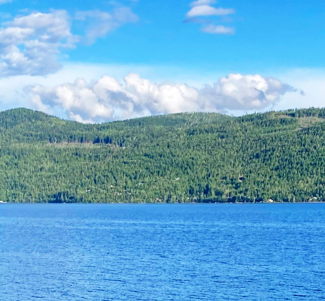 Deck view of the sunny Shuswap Lake